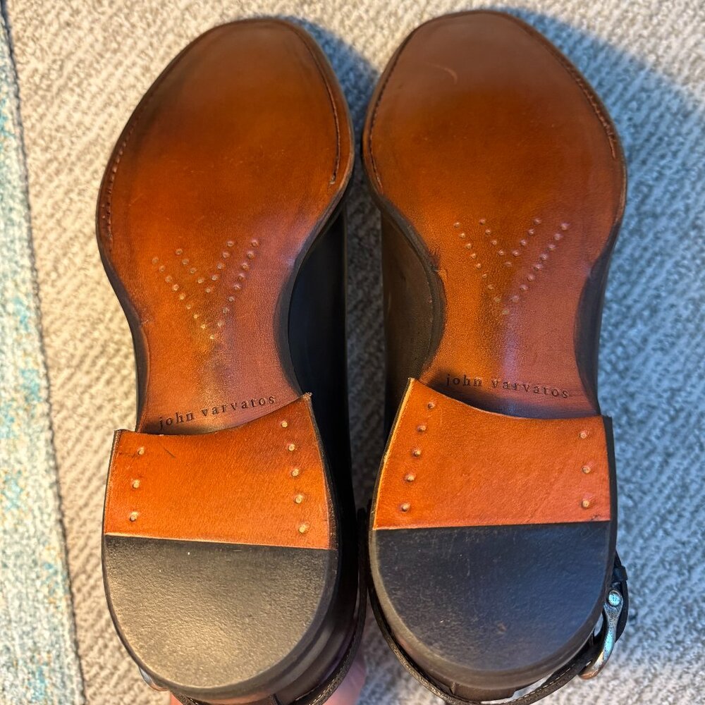 John Varvatos Hand-Stained Leather Dress Boots Brown Size 11 NWT $1200 Retail - Picture 9 of 9